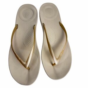 Fitflop Cream and Gold Sandals